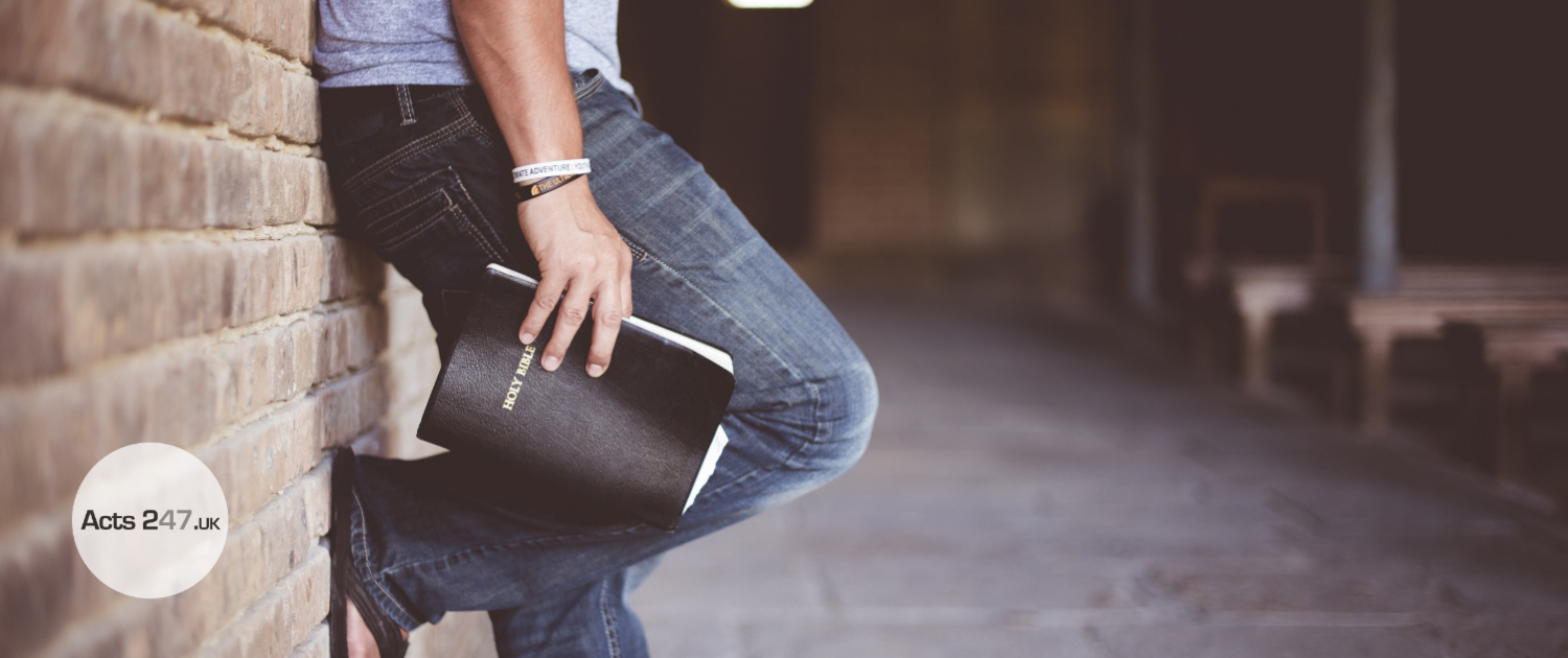 Back-to-basics-worship-nights-banner-Wall-Pose-bible-in-hand Acts 247 UK Worship Night Banner Image with wall pose holding bible for Q2 2026 events